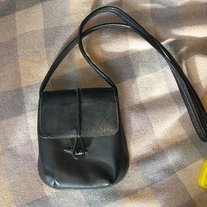 Black leather crossbody j jill pouch/purse